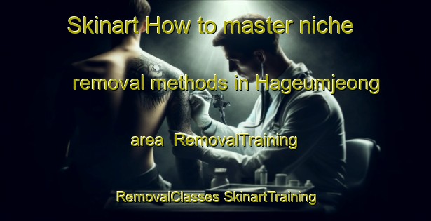 Skinart How to master niche removal methods in Hageumjeong area | #RemovalTraining #RemovalClasses #SkinartTraining-Korea